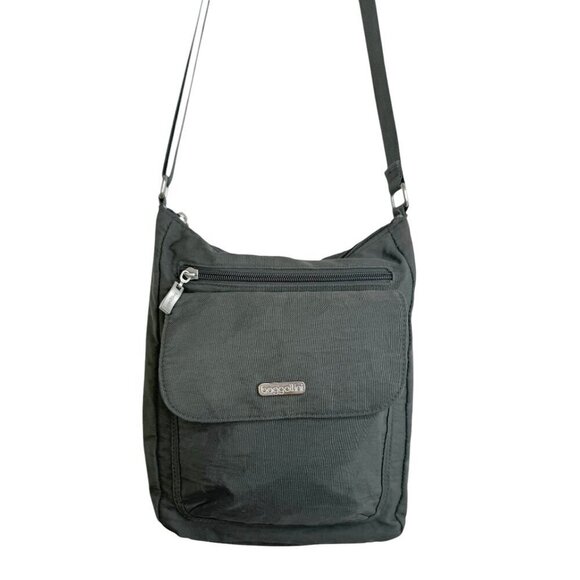 Baggallini Pocket Town Bag Crossbody Pewter Bag - Picture 6 of 10